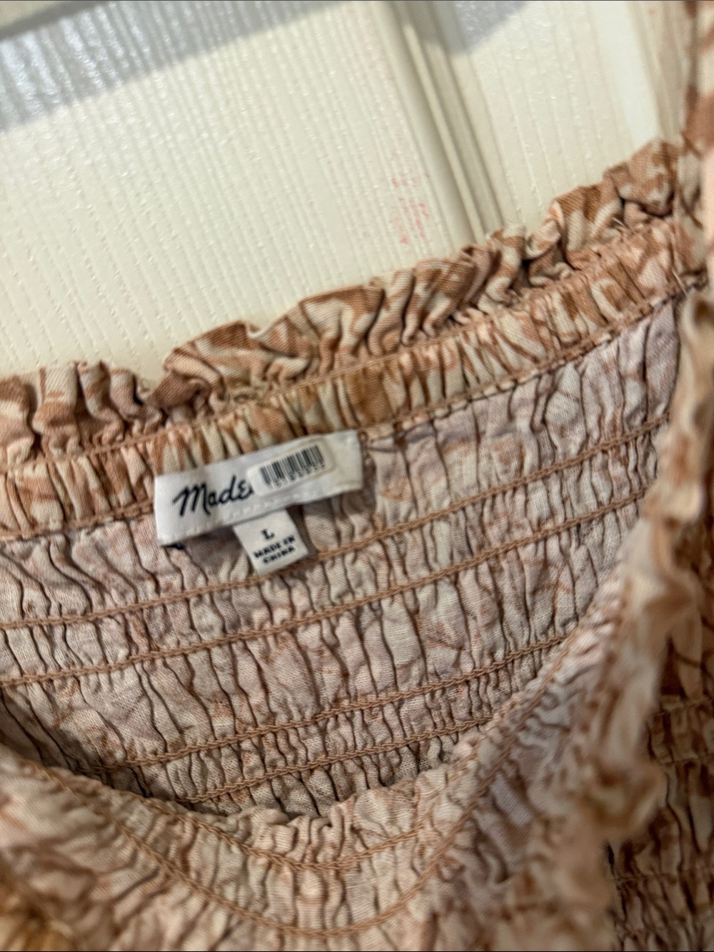 Madewell Lucie linen blend smocked dress, large - Picture 6 of 8
